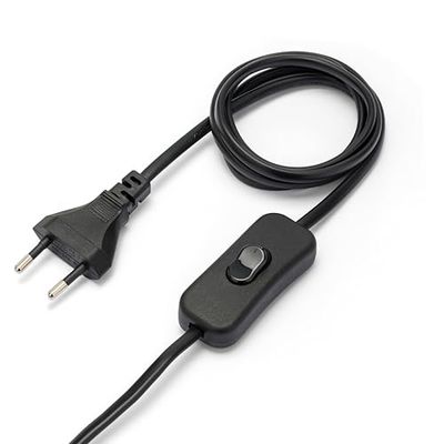 Velamp LH100B Interrupteur, Connexion 150cm, Câble d'alimentation avec Prise européenne. 230V, 2.5A, Noir, IP20