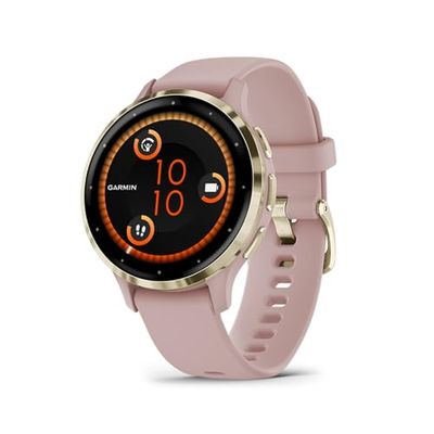 Garmin Venu 3s, Smartwatch, Sporthorloge, AMOLED-Scherm, 10 dagen batterij, Spraakassistent, Muziek, Garmin Pay, Slaapcoaching, Dust Rose (Gereviseerd)