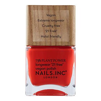 Nails.INC 73% Plant Power Nail Polish, Long Lasting Nail Color Lasts Up to 10 Days, Quick Drying, Cruelty Free, Vegan, 21 Free Formula, Eco Ego, (14ml)
