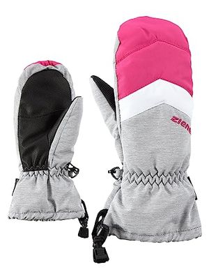 Ziener Guanti da sci per bambini LETTERO AS MITTEN GIUNOOR, impermeabili, traspiranti, grigio (melange), 6,5