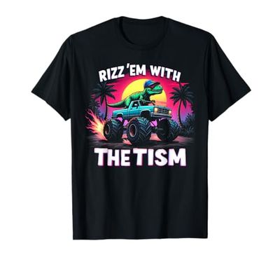Rizz 'Em with the TISM Funny Dino Asperger Autism Awareness Maglietta