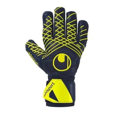 uhlsport fotboll målvaktshandskar Prediction Supersoft HN, marinblå/vit/fluo gul