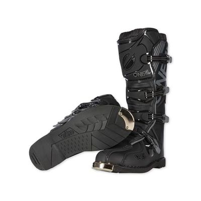 O'NEAL | Bottes de motocross | MX Enduro | Protection de la semelle en métal, boucles facilement réglables | Botte TRIBUTE | Adulte | Noir | Taille 47/13