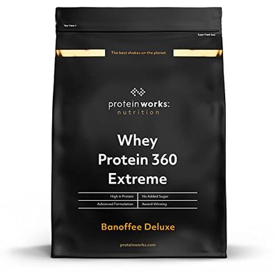 THE PROTEIN WORKS - Protéine Whey 360 Extrême | Premium Whey Shake | Apport protéinés | Protéines haut de gamme | 17 Servings | Banane Caramel Deluxe | 600g