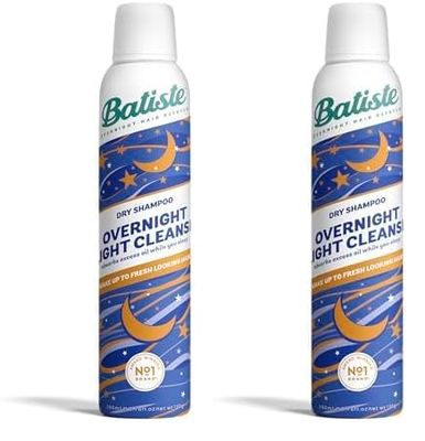 Batiste Overnight Light Cleanse 200ml - Leave-In Light Dry Shampoo for Overnight Use - Absorbs Oil for Fresher-Looking Hair Overnight (Pack of 2)