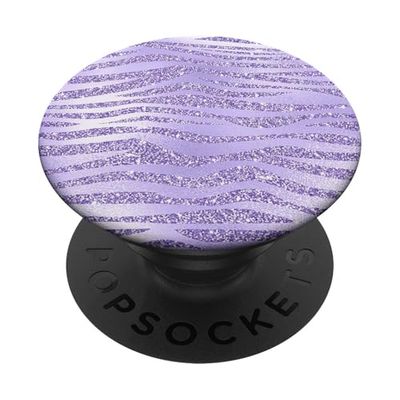 PopSockets Motivo Zebrato Viola Lilla PopGrip: Impugnatura per Telefoni Cellulari e Tablet Intercambiabile