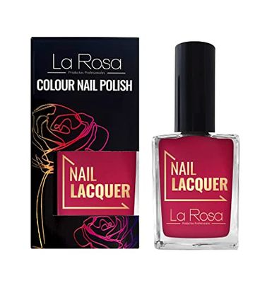 LaRosa Nagellack - Energisk färg med rätt täckning - Hållbar formel - Bra konsistens - Enkel applicering med välformad borste - Hallon 15 ml