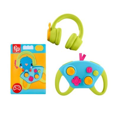 Fisher-Price Conjunto de Regalo Pequeño Fan de los Videojuegos Juguete para bebés recién Nacidos con sonajero, mordedor y Elementos Que crujen al arrugarlos, para bebés a Partir de 3 Meses, HYR57