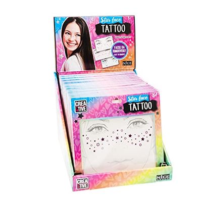 Creative- Star Face Tattoo, 02604, Multicolor
