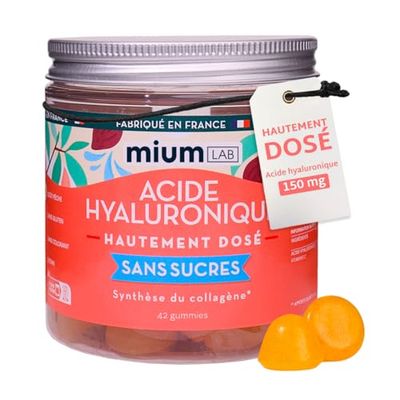 Mium Lab - Acide Hyaluronique Vit C - Anti-Âge Anti-Rides Collagène Hautement Dosé et Absorbé - Peau Articulations Cheveux - Hydratation profonde Élasticité de la Peau - 21 jours - Fabriqué en France