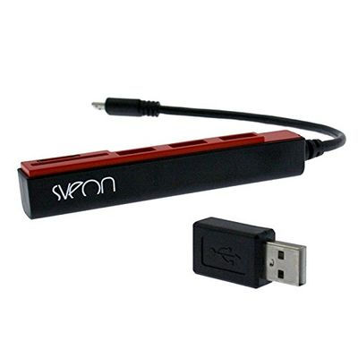 Sveon SCT031 480MBit USB 2.0/s zwart/rood (USB 2.0 USB 2.0 Hub USB 2.0 A USB Micro (TransFlash MicroSDHC MicroSDXC) SD SDHC SDXC Zwart Rood Stat)