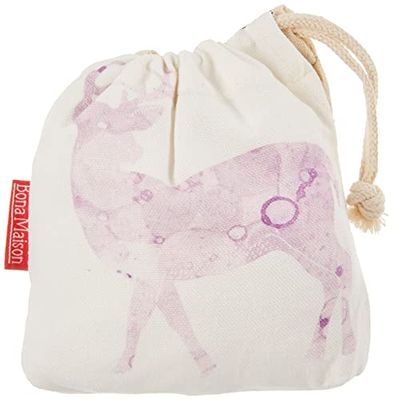 Bonamaison Impreso Algodón Bolsas con Cordón, Bolsa con Cordel para el Hogar y el Almacenamiento de Verduras, Bolso de Compras, Plegable, Ecologica, Reutilizables, Tamaño: 12x15 Cm