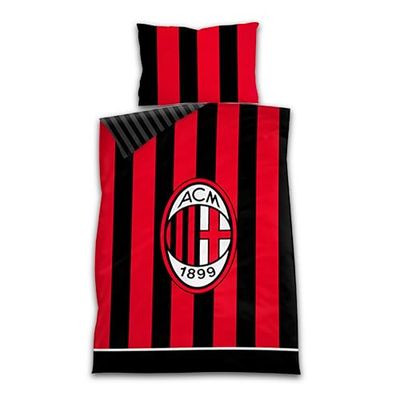 AC Milan Lakan 1 mellanstor säng 200 x 150 cm + örngott 80 x 50 cm, 100% bomull, officiell produkt