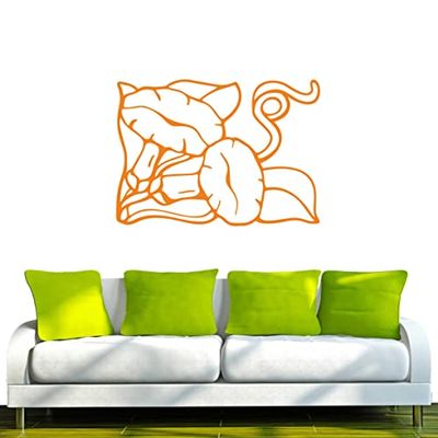 INDIGOS 4051095644743 Decorativo para Pared, E187 lw1060 Decorados Hojas, Vinilo, Naranja, 96 x 69 x 1 cm