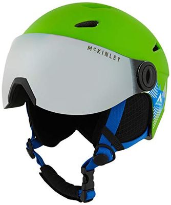 McKINLEY Pulse S2 Visor HS Casque de Ski Jeunesse Unisexe, Green/Black/Blue, XXS