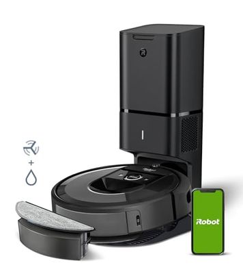 iRobot Roomba Combo i8+ (i8576) 2-in-1 Robotstofzuiger en Dweilrobot - Automatisch legen - Smart Mapping en navaigatie Werkt Alexa - Schoonmaak- en vermijzones - Ideaal voor dierenharen