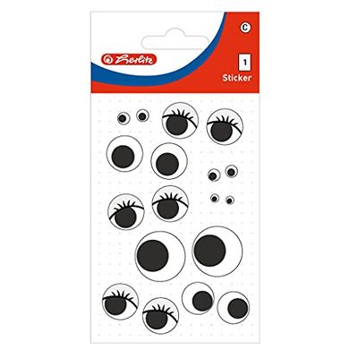 Herlitz 50034406 zelfklevende stickers voor kinderen, motief: wiebelogen, 10 x 1 vel