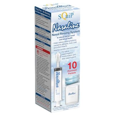 Squip Nasaline Nasal Irrigator with Pack of 10 Saline Sachets