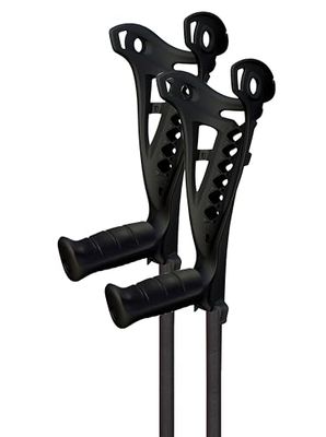 Identités, Béquilles Ultra-Légères en Aluminium SafeWalk, Fabrication Française, Hauteur Réglable, Embout Amortissant, Système d’Accroche Auto-portant, Noir
