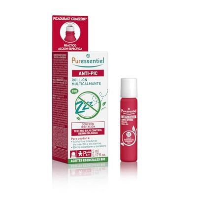 Puressentiel - Anti-Pic- Roll-on Multicalmante con AE BIO - Alivia las picaduras con efecto inmediato y duradero - Insectos, medusas, plantas - 99,5% de origen natural - 5 ml