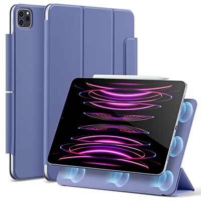 ESR Rebound Telefoonhoes, magnetisch, compatibel met iPad Pro 12,9 inch (2022/2021/2020, 6e/5e/4e generatie), praktische magnetische hechting, 2-weg standaard, volledige potloodondersteuning, paars