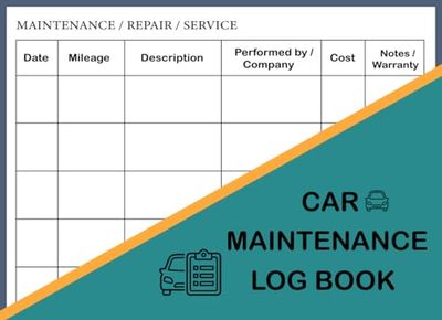 Car Maintenance Log Book: Repair And Service Record Book for Cars, Trucks & Motorcycles - Small Size 8.25" x 6"