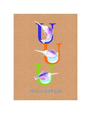 Komar Cuadro de Pared | ABC Animal U | Póster, habitación Infantil, Letras, Imagen, salón, Dormitorio, decoración, impresión artística | sin Marco | P036U-40 x 50 cm | Tamaño: 40 x 50 cm (Ancho x