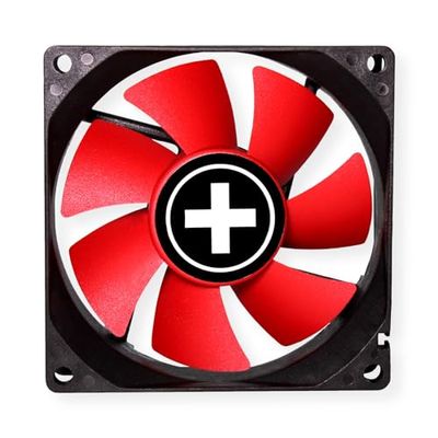 Xilence XPF80.R Ventilateur de boîtier silencieux 80mm, small 3PIN/4PIN male, installation facile, câble 300mm, Hydro Bearing, bon flux d'air, idéal pour PC Gaming/Office/Home/Server, rouge/noir