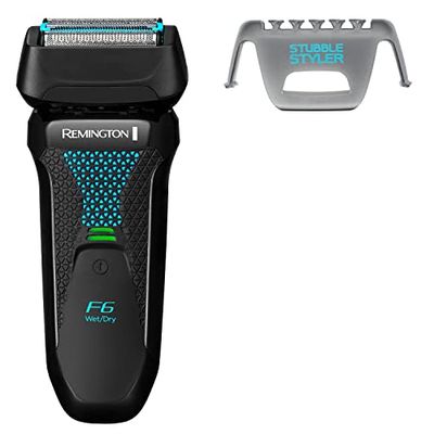Remington F6 Aqua Men's Electric Shaver (Cordless, Wet & Dry, 100% Waterproof, Foil Shaver, Pop-up Detail Trimmer, USB Charging, 60-Minute Usage, 90-Minute Charge with 5-Min Quick Charge) F6000
