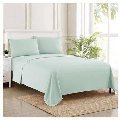 Sweet Home Collection 1500 fios 4 peças qualidade egípcio bolso profundo conjunto de lençóis, completo, bege, Mint, cama de solteiro