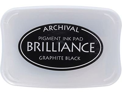 Tsukineko Tinta Brilliance cor preta grafite efeito nacarado 95 x 65 mm. Almofada