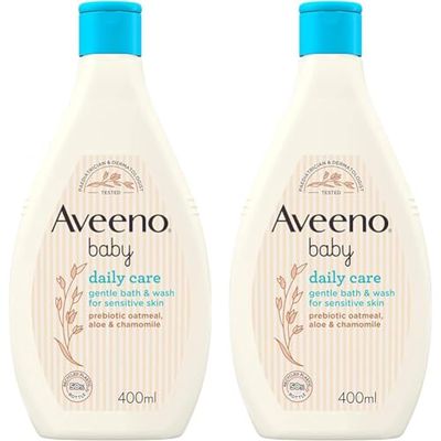 Aveeno Baby Baby Gentle Bath and Wash, White, 400 ml (Pack of 2)