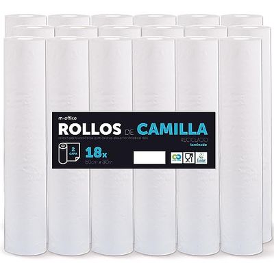 Rollo para Camilla, Rollo Papel para Camilla de Procedimientos Médicos, Masaje, Tratamientos de Belleza y Spa, Papel para Camilla de Estética y Masaje (60 cm x 80 m laminado reciclado, 18 unds)