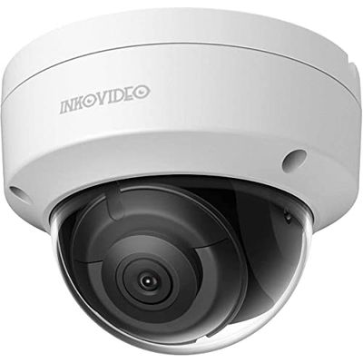 INKOVIDEO V-811-MW - Telecamera di sicurezza a cupola da 8 MP, con visione notturna fino a 30 m, ONVIF, impermeabile e antipolvere, IP67, anti-vandalismo IK10