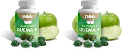 NEO - Gummies Quema + - Gominolas a base de Vinagre de Sidra de Manzana y Cromo - Brinda saciedad y Ayuda a Adelgazar (Paquete de 2)