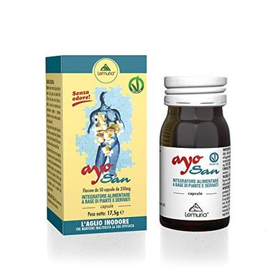 Lemuria - AYOSAN Integratore Alimentare con Aglio Inodore - Supporta il Metabolismo di Colesterolo e Trigliceridi e la Pressione Arteriosa - 50 Capsule - Made in Italy
