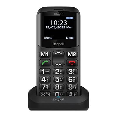 Beghelli - Telefono Salvalavita SLV11 per Anziani, gsm con Tasto SOS, Chiamata Rapida, Grandi Tasti, Volume Alto, Display 1.77", Dual SIM, Facile da Usare, Leggero, Multifunzione
