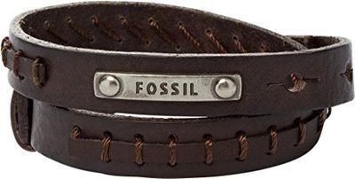 Fossil Vintage casual pulseira de couro ou aço para homem com lagosta, fivela ou fecho dobrável, Couro, Sem pedra