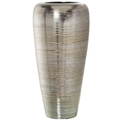 Alexandra House Living Vaso da pavimento in ceramica argentata 37 x 33 x 87 cm
