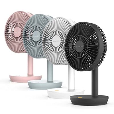 Newlux - Windpure Desk W300 USB-tafelventilator met 4 gel, inklapbare kop, lithium-batterij tot 50 minuten, stille bureauventilator (< 30 dB) voor kantoor, thuis of camping (zwart)