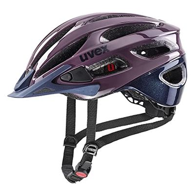 uvex true, casco tuttofare leggero da donna, regolazione individuale delle dimensioni, ampliabile con luce a LED, plum, deep space, 52-55 cm