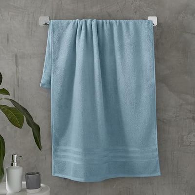 Catherine Lansfield Zero Twist - Toalla de baño (algodón, 90 x 140 cm), Color Azul