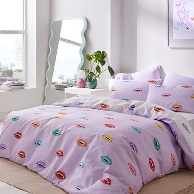 Sassy B Halloween Vamp Soft Microfibre Reversible Single Duvet Cover Set with Pillowcase Lilac