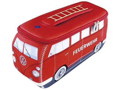 BRISA VW Collection – Volkswagen Neopren universal smink-kosmetik-kultur-reseapotek-väska-väska i T1 Bulli buss-design, Brandkår, Klein (23 x 11 x 8 cm), Liten (23 x 11 x 8 cm)