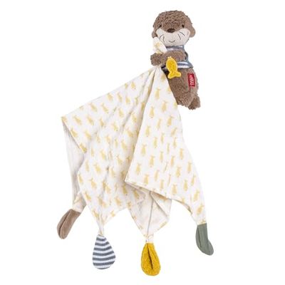 Fehn pañuelo de Muselina Nutria, Ayuda para Dormir y Peluche con Tela de Muselina de algodón y simpática Figura de Juguete, Tela de Peluche para bebés y niños pequeños a Partir de 0 Meses