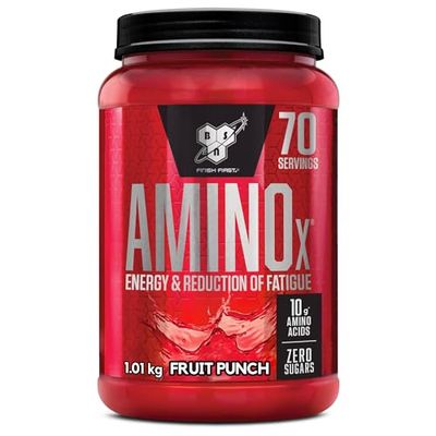 BSN Nutrition Amino X Supplement with Vitamin D, Vitamin B6 and Amino Acids, Fruit Punch Flavour, 70 Servings, 1 kg