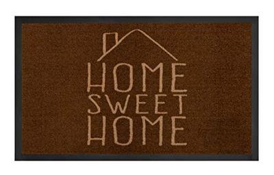 HANSE Home Printy Doormat for Indoor, 45 x 75 cm, Dirt Trapper Mat, Sweet Home with Lettering, Washable & Weatherproof, Non-Slip for Entrance Area and Outdoor Use-Brown Cream, Polyamide, 45x75 cm