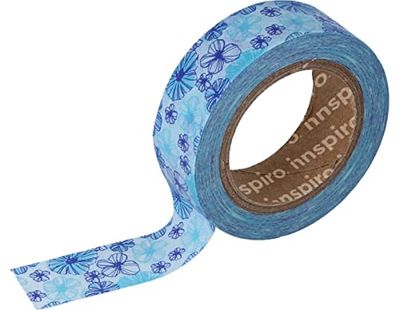 Masking Tape Washi Bloemen blauw 15 mm x 10 x m Serie Ultramar