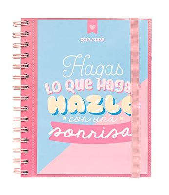 Carouge 2019-2020 Academic Diary, Organiser, Calendar, Agenda. Week to View Twin Wire Spiral Binding Mid Year Student Daily Planner. Runs from September 2019 Until June 2020-10 Months.