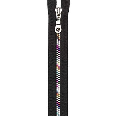 Prym Zip Fastening, Polyester, Black/Rainbow, 65 cm